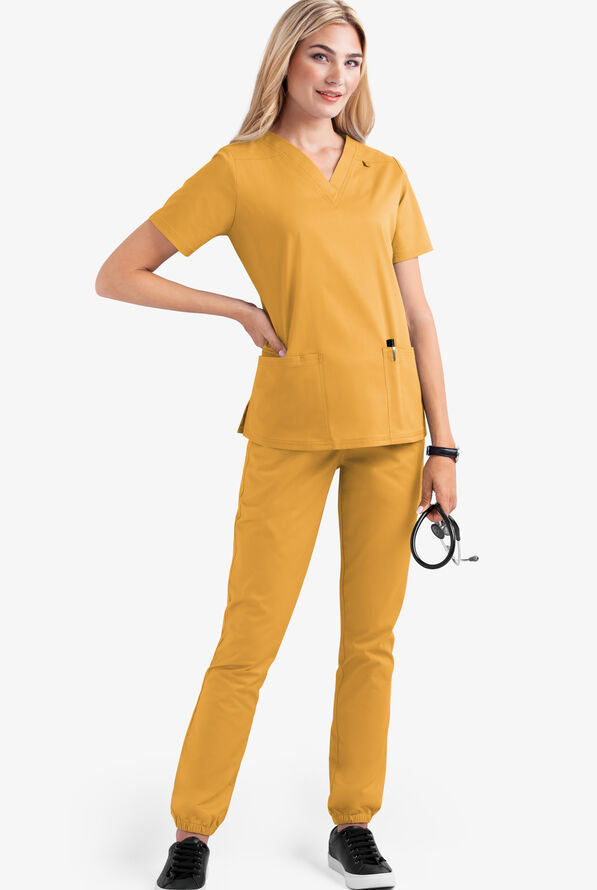 2023 Women's Solid Color V-Neck Nurse Uniform Set