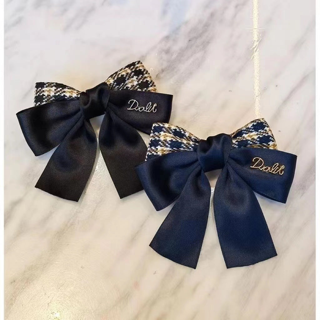 Nurse Hairnet with Bowknot - Chic Houndstooth Design