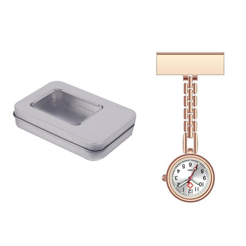 Metal Nurse Watch with Luminous T-Shape Design