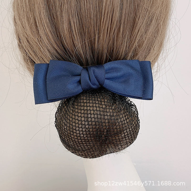 Nurse Hairnet with Bowknot - Chic Houndstooth Design
