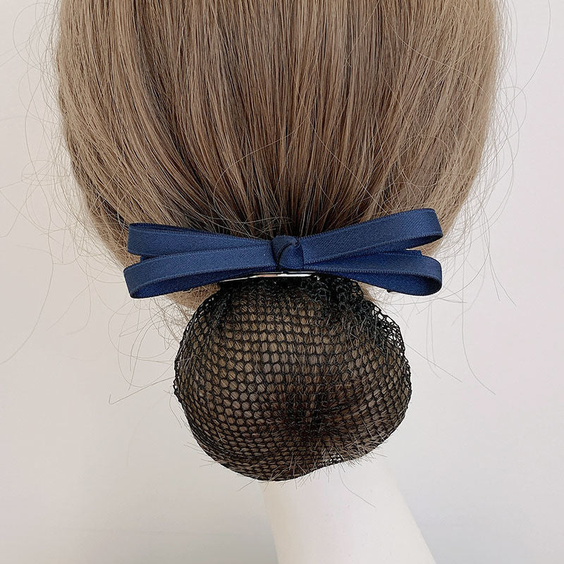 Nurse Hairnet with Bowknot - Chic Houndstooth Design