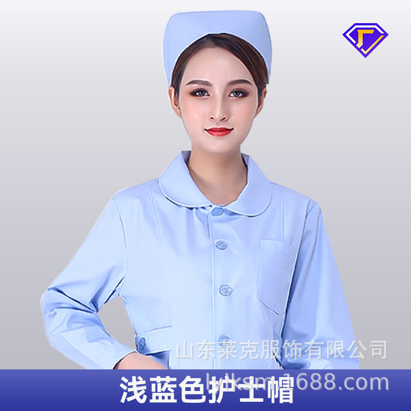 "White Nurse Hat with Blue Tail for Clinics and Schools"