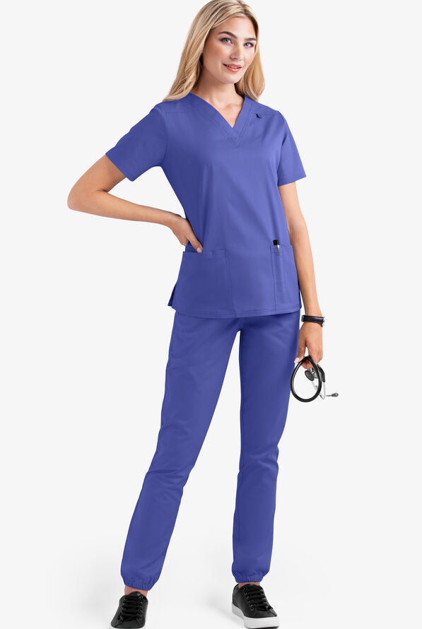 2023 Women's Solid Color V-Neck Nurse Uniform Set