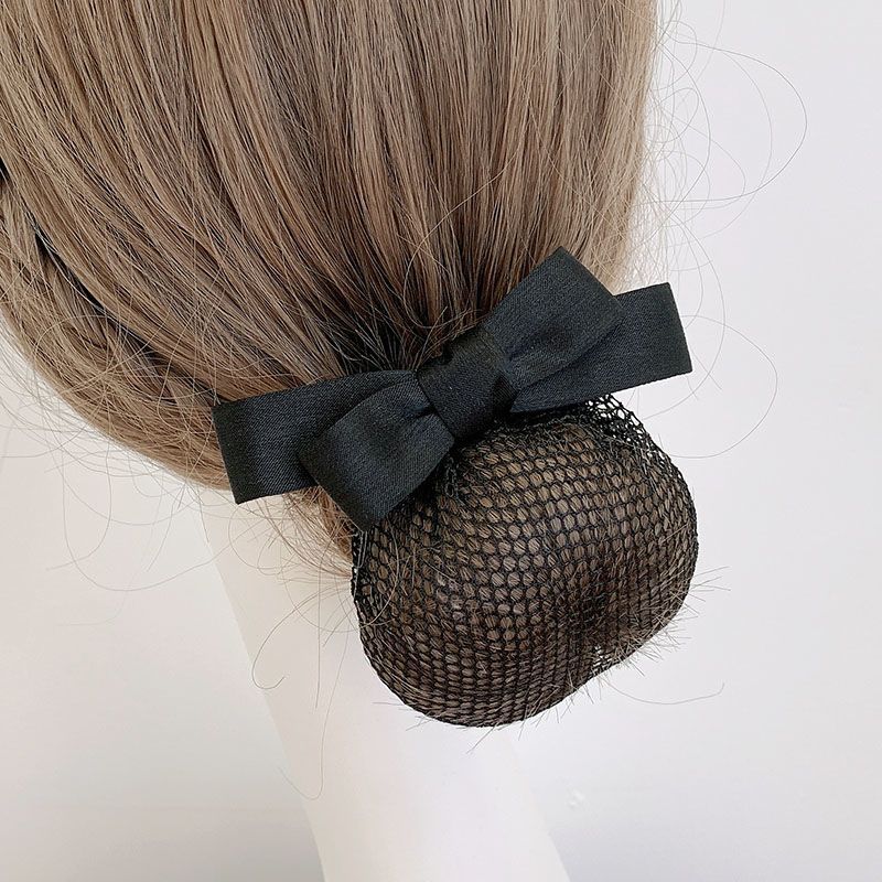 Nurse Hairnet with Bowknot - Chic Houndstooth Design