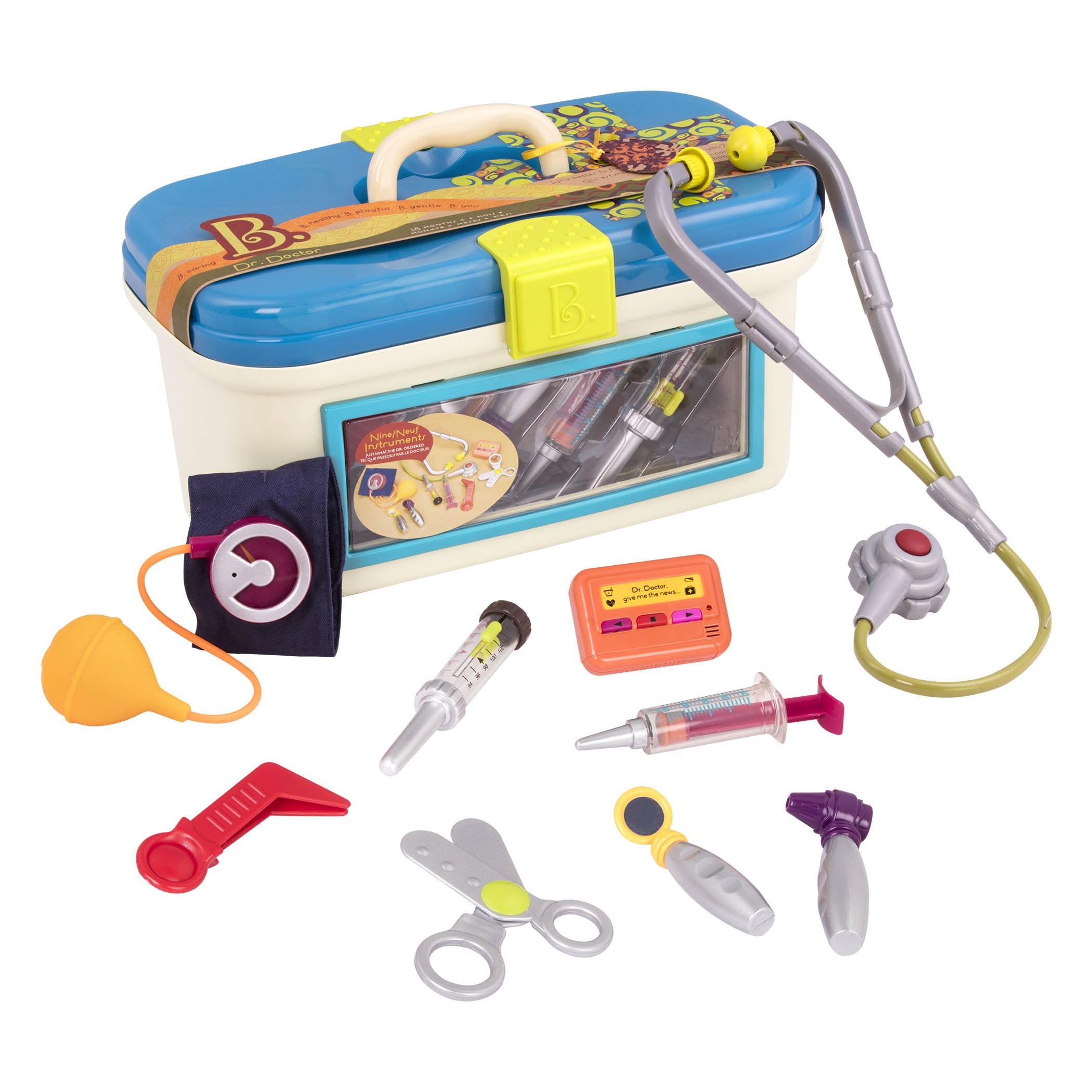 B. toys – Doctor Play Set For Kids – Kids Doctor Toys – 10 Pieces – Realistic Medical Tools – Pretend Play Kit For Toddlers – Dr. Doctor