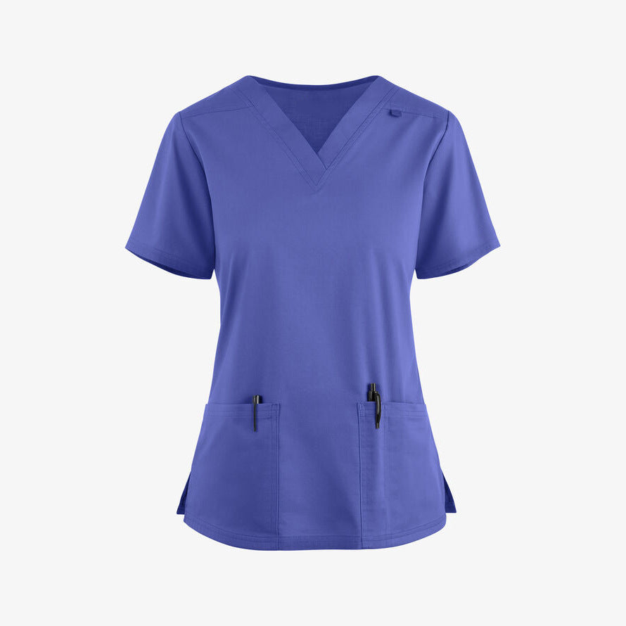 2023 Women's Solid Color V-Neck Nurse Uniform Set