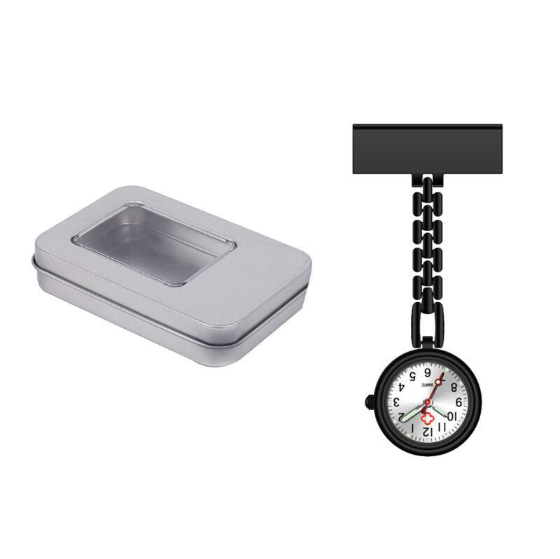 Metal Nurse Watch with Luminous T-Shape Design
