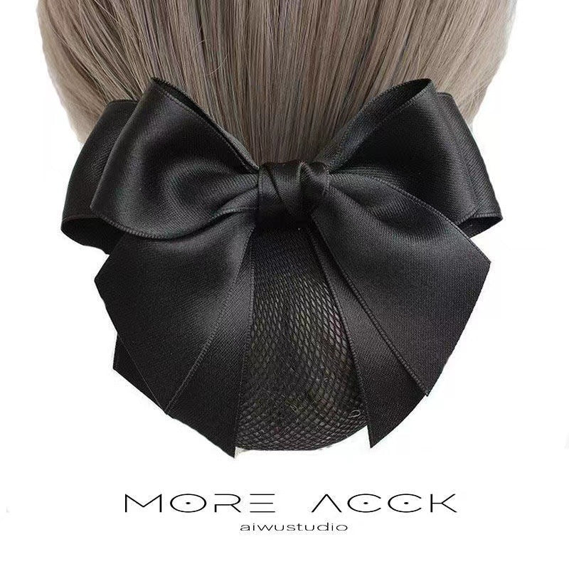 Nurse Hairnet with Bowknot - Chic Houndstooth Design