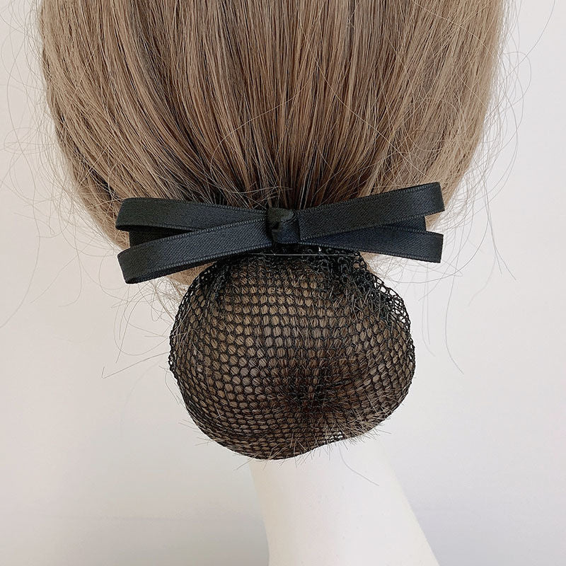 Nurse Hairnet with Bowknot - Chic Houndstooth Design