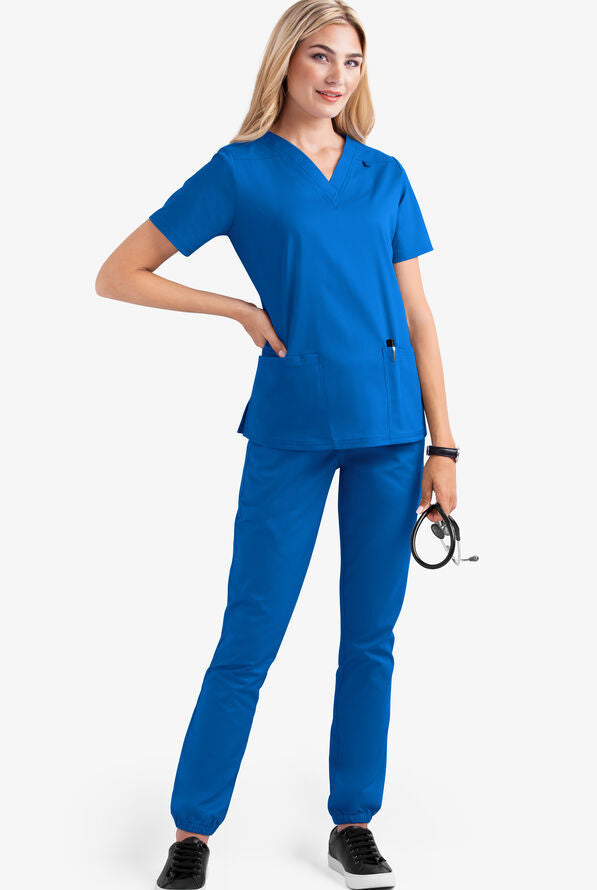 2023 Women's Solid Color V-Neck Nurse Uniform Set
