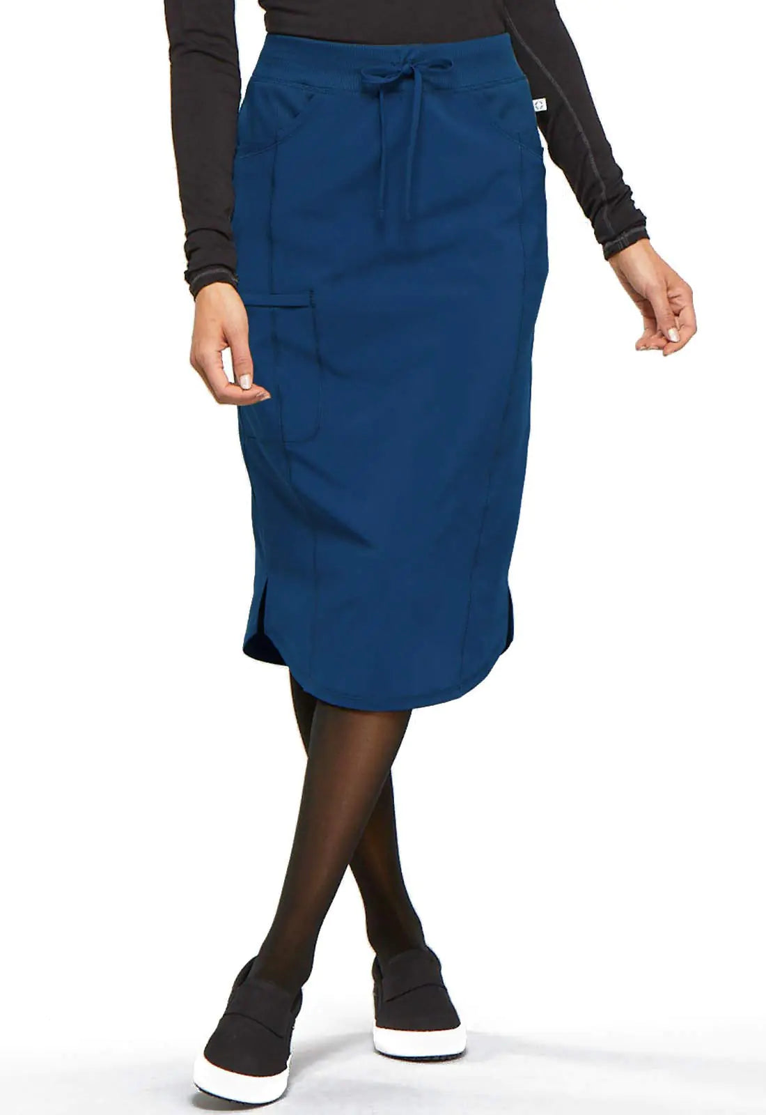 Infinity Women Scrubs Skirt 30" Drawstring CK505A S Navy