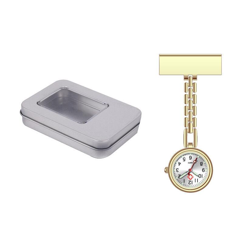 Metal Nurse Watch with Luminous T-Shape Design