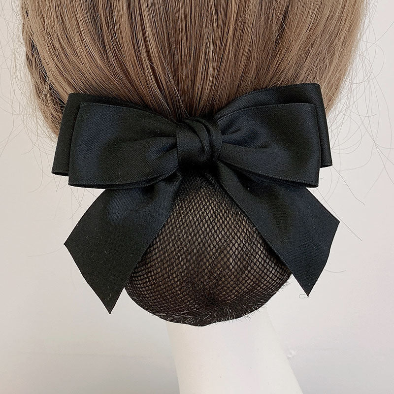 Nurse Hairnet with Bowknot - Chic Houndstooth Design
