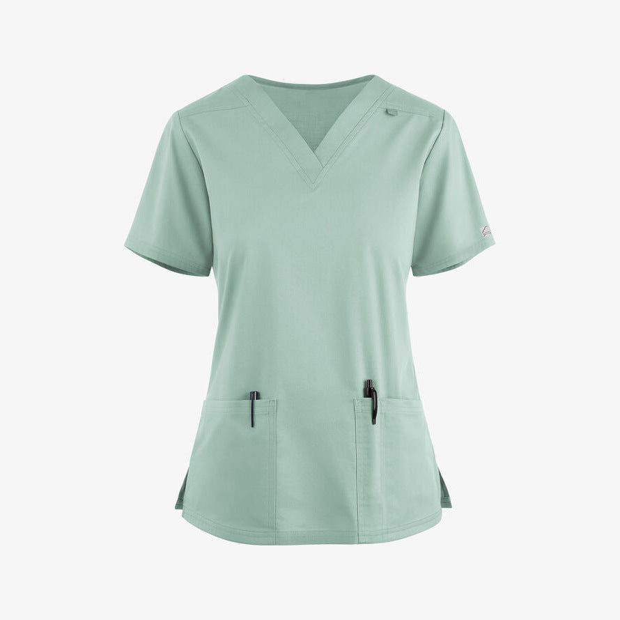 2023 Women's Solid Color V-Neck Nurse Uniform Set