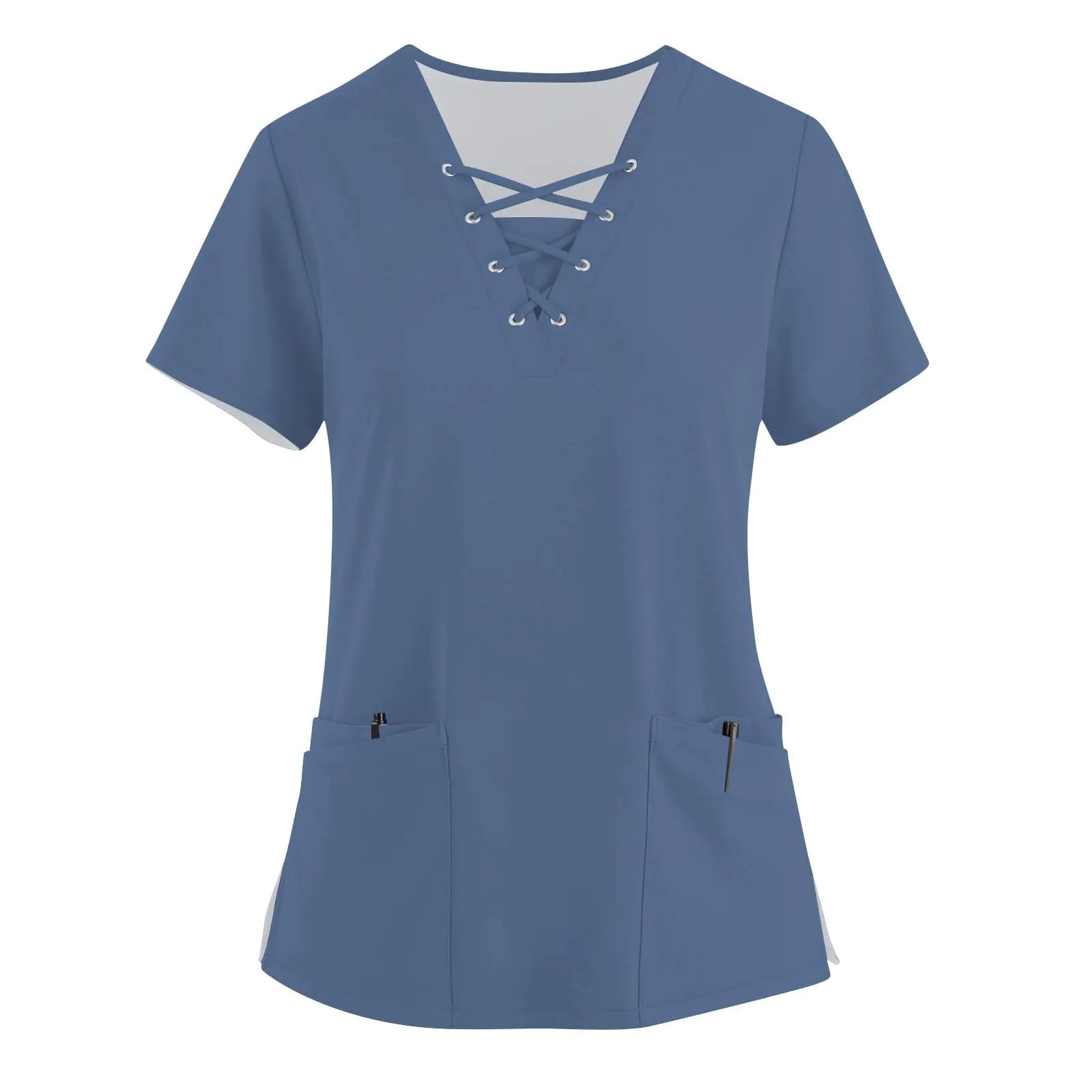 Scrubs for Women Scrub Sets for Woman Maternity Scrubs Under Scrubs for Women Long Sleeve Plus Size Scrubs Christmas Tops Flannel Shirt Women T Shirt Bikini Top Red Blouse for Woman（2-BlueXL）